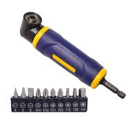 Adattatore per trapano ad angolo di 90 gradi con 10 punte da trapano e base a 10 slot per un facile accesso in luoghi difficili da raggiungere