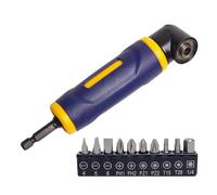 Adattatore per trapano ad angolo di 90 gradi con 10 punte da trapano e base a 10 slot per un facile accesso in luoghi difficili da raggiungere in spazi ristretti