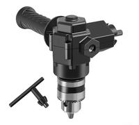 Adattatore per trapano ad angolo retto con mandrino a tre ganasce, strumento di estensione per piegatura a 90 gradi per foratura angolare piccola e accesso stretto, materiale in acciaio (a)