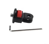 Adattatore per treppiede in lega di alluminio da 1/4"-20 per Insta360, Hero 13, Hero 12, supporto per montaggio standard e posizionamento angolare senza cuciture (nero-rosso)