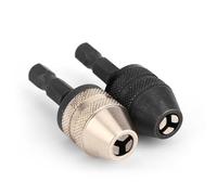 Adattatore per trivello 2 pezzi senza chiave, 0,3 a 3mm senza chiave trapano Chuck Bit 1/4 di pollice con stinco a stinco esagonale cambio rapido adattatore per driver di