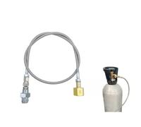 Adattatore per tubo ad alta pressione W21.8-14 su TR21-4 per Blue Home | Prolunga in metallo da 150 cm, per bottiglie di CO2, senza riduttore di pressione, argento