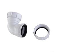 Adattatore per tubo ad angolo retto in PVC da 40 mm per il drenaggio delle acque reflue da vasca da bagno e piatto doccia a pila di scarico comune