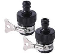 Adattatore per tubo da 2 pcs al connettore del tubo in gomma a perdita di perdite di sostituzione OD da 14-24 mm con morsetto in acciaio per giardinaggio, pulizia dell'auto, lavatrice e altro ancora