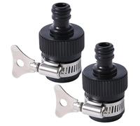 Adattatore per tubo da 2 pcs al connettore del tubo in gomma a perdita di perdite di sostituzione OD da 14-24 mm con morsetto in acciaio per giardinaggio, pulizia dell'auto, lavatrice e altro ancora