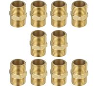 Adattatore per tubo da giardino con capezzolo esagonale in ottone maschio a maschio, raccordo per connettore resistente alla corrosione antiruggine, sigillato a secco ad alta pressione 10 pezzi M1/4