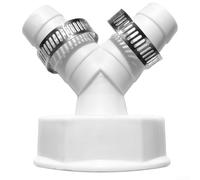 Adattatore per tubo di drenaggio a Y per lavastoviglie e lavatrice, doppia uscita da 1 1/2", include guarnizioni e morsetti a doppia clip per evitare perdite, adatto per impianti idraulici di cucina o