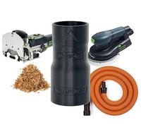 Adattatore per tubo di raccolta polvere per porte per utensili Festool da 27 mm, compatibile con levigatrici Domino DF 500, XL 700, ROTEX, ETS, RTS e DTS, prodotto negli Stati Uniti (tubo da 1-1/4")