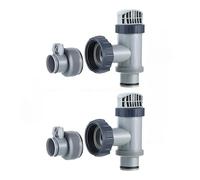 Adattatore per tubo flessibile tipo B per serbatoio compatibile con valvola a stantuffo per Intex (2 valvole a stantuffo per piscina + 2 adattatori per tubo tipo B)