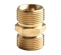 Adattatore per tubo idropulitrice in ottone, 22 mm, prolunga doppia maschio | Questo adattatore in ottone unisce semplicemente due tubi per idropulitrice per estendere la portata della pulizia in
