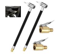 Adattatore per Tubo in Gomma Di Gonfiaggio,2 Pezzi Tubo Gonfiaggio Pneumatici da 30 cm e 2 Pezzi Valvola Del Pneumatico Connettore da 8 mm,Tubo di Prolunga Tubo di Gonfiaggio per Auto Biciclette Moto