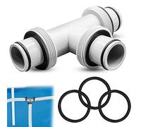 Adattatore per tubo per piscina, connettore per tubo per piscina da 1,5" a 1,5" con 3 guarnizioni in gomma con giunto a T per adattatore per filtro per tubo per piscina fuori terra(3 interfacce)