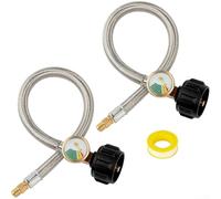 Adattatore per tubo propano per camper, confezione da 2 pezzi, in acciaio inossidabile, compatibile con NPT maschio da 1/4 e 1 ingresso per sistemi di propano camper con guarnizioni testate a