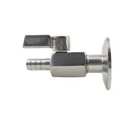 Adattatore Per Valvola A Sfera Campionamento Mini Tri Morsetto Da 1/2" A 1,5" For Tubo Da 8, 10, 12, 14, 16 E 20 Mm, Uscita Serbatoio Sanitario In Acciaio Inox SS304(Hose Barb 16mm,TC 25.4)
