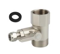Adattatore Per Valvola Di Intercettazione a T 1/2 x 1/2 x 9/16, Deviatore Doccia 3 Vie, Connettore Acqua, Raccordo per Collegamento Rapido di 2 Dispositivi, Resistente e Durevole