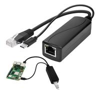 Adattatore Poe Gigabit Tipo C 5V 3A con RJ45, Splitter Power Over Ethernet 48V a 5V per USB-C, IEEE 802.3af/at, 10/100/1000Mbps per Raspberry Pi, Telecamere IP, Router e Dispositivi USB-C