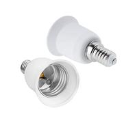 Adattatore Portalampada E14 a E27 - Per Lampadine LED, Incandescenza, Alogene, CFL - 2 Pezzi