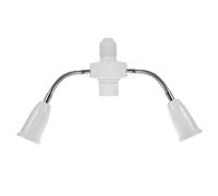 Adattatore Portalampada E27 a Tre Teste Flessibili Orientabili | Bianco, 1 Pezzo, Base Standard E27, per Lampade Sospese e Fari su Portico o Camera
