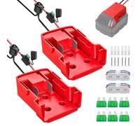 Adattatore Power Wheels: 2 Pezzi Adattatore Batteria in Plastica ABS, Convertitore Sicuro, Per DIY Ride On Truck, Giocattoli RC, Robotica (Rosso)