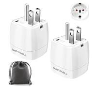 Adattatore Presa Americana, 2 pezzi Adattatore Universale da Viaggio Tipo B Adattatore USA (2 pin Europa italiana a 3 pin USA) 2500W per America Canada Messico Thailandia (Bianca)