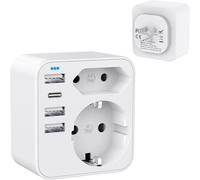 Adattatore Presa Americana, 6 in 1, Con 4 USB, per America/Canada/Messico, 3285W