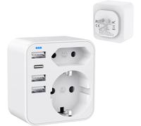 Adattatore Presa Americana, 6 in 1, Con 4 USB, per America/Canada/Messico, 3285W