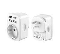 adattatore presa americana, adattatore usa con 3 USB C + 1 USB-C, adattatore presa usa per Canada Thailandia Messico