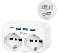 Adattatore Presa Americana, Spina USA Da Viaggio, 2 Prese IT E 3 USB E 1 USB-C,