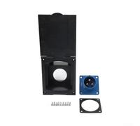 Adattatore Presa Angolare per Roulotte e Barca(black) | per cee 16A, IP44 antispruzzo, coperchio incernierato, 220-250V, per caravan e camper