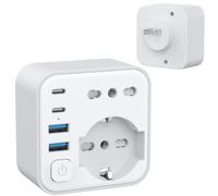 ADATTATORE PRESA GIAPPONE 6 IN 1 CON 4 USB, COMPATIBILE ITALIA E CINA, CARICATOR