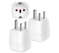 Adattatore Presa India - Vutizal 2 pezzi Adattatore Universale da Viaggio - Adattatore da 2 pin Europa a 3 pin per il India, Nepal, Sri Lanka, Mozambico tipo D