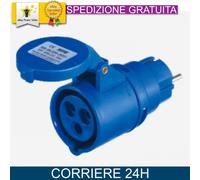Adattatore Presa Industriale Schuko 16A 2P+T 220-250V Sicuro