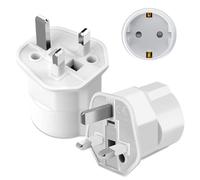 Adattatore Presa Inglese,2 pezzi Adattatore Presa Inglese a Spina Italiana,Adattatore Universale da Viaggio, Adattatore da Regno Unito a Italia per Gran Bretagna Qatar Irlanda Maldive, Tipo G