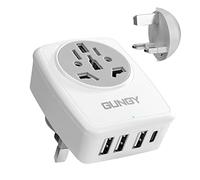 Adattatore Presa Inglese Adattatore Universale da Viaggio Italiana a Spina Inglese con 3 USB e 1 USB-C per Viaggio Regno Unito Irlanda Singapore Tipo G