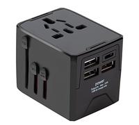 Adattatore Presa Inglese Americana Adattatore Universale da Viaggio con 3 Porte USB 1 USB C Porta e Presa AC per UK/Americana/Europa/Australia oltre 200 i Paesi Nero