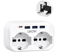 Adattatore Presa Inglese Da Viaggio, Multipresa Elettrica Con 2 Prese E 3 USB E