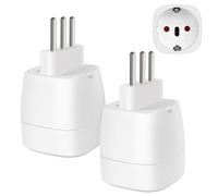 Adattatore Presa Italiana - Vutizal 2 pezzi Adattatore Universale da Viaggio - 3250W Adattatore Italiana per Cile, Etiopia, Eritrea, Uruguay (Tipo L Bianco)