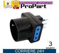 Adattatore Presa Multipla 3 Posti 10A/Schuko 10A Nero