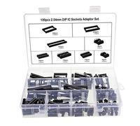 Adattatore presa per saldatura, 100 pezzi, 2,54 mm Pitch Dual Row DIP-IC, set da 6, 8,14, 16, 18, 24, 28 e 40 Pin