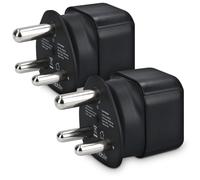 kwmobile Adattatore Presa per Sudafrica - Adattatore Presa da Viaggio Tipo M - 2x Adattatori da Schuko EU a Spina Tipo-M - per Bhutan Botswana Lesotho Macao Namibia Nepal Mozambico eSwatini - Nero