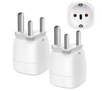 Adattatore Presa Sudafrica - Vutizal 2 pezzi Adattatore Universale da Viaggio - Adattatore da Viaggio Sudafrica (2 pin Europa a 3 pin Sudafrica) per Sudafrica, Lesotho, Swaziland, Namibia, Tipo M