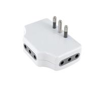 Adattatore Presa Tripla Salvaspazio Piccola Multipla Spaziozero, Una Spina piccola 10A 2p+T, Tre Prese piccole 10A 2p+T, Bianco, Ideale Per Spazi Stretti Distanza Presa-muro 20mm