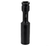 Adattatore professionale a bussola esagonale da 1/2 pollici, realizzato in acciaio al cromo vanadio, adatto per impatto per pistole e cricchetti, rivestimento nero, dimensioni da 8 mm a 24 mm