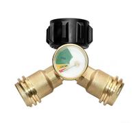 Adattatore propano con indicatore di livello e valvola | Il misuratore con codice colore mostra i livelli di gas, verde pieno, giallo basso, rosso vuoto, monitoraggio preciso