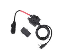 Adattatore PTT per Auricolare Adattatore PTT Plastica Interfaccia da 3,5 mm Clip da Cintura Nera Cavo di Collegamento Facile per Serie TAC