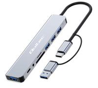 Adattatore Qoltec Hub 8 in 1 USB-C/USB | USB-C | 4xUSB | Scheda SD/TF | JACK 3,5