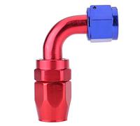 Adattatore raccordo linea carburante auto, AN8 Raccordo tubo carburante in lega di alluminio Raccordo girevole adattatore radiatore olio Colore blu e rosso anodizzato(90°)