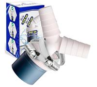 Adattatore Raccordo Scarico Lavatrice con Uscita per Tubo Ø40 mm e Ingresso Ø18-24 mm - Sdoppiatore Pipetta Y è Realizzato in ABS per Tubo Scarico Lavastoviglie - 2 Pezzi Fascette Ø20-32 mm - MONTERAL