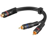 Adattatore RCA Femmina a 2x RCA Maschio 0.2m Nero - Goobay ICOC RCA-2RCAF