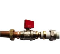Adattatore riduttore 15mm/16mm PEX-AL-PEX valvola a sfera in ottone raccordi a compressione rosso Wärmer sistema PSW Trade SuppliLIERS LTD